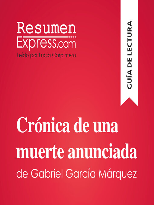 Cover image for Crónica de una muerte anunciada de Gabriel García Márquez (Guía de lectura)